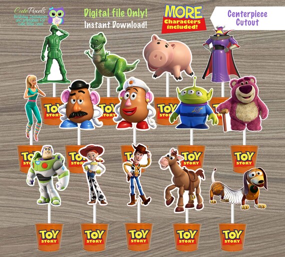 Toy Story Centerpiece, Toy Story Cake Topper, Toy Story Toppers, Toy Story Birthday, Toy Story Decor, Toy Story Party, Toy Story Cutouts Il_570xn