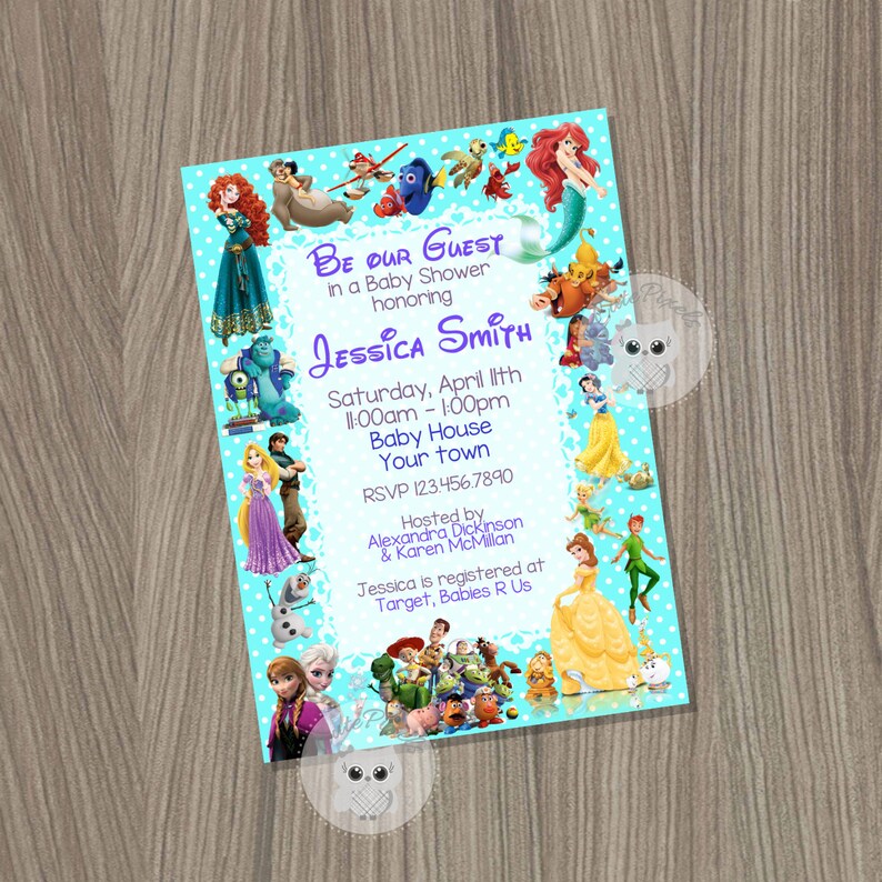 Baby shower Invitation Disney Baby Shower Baby Shower Baby Etsy