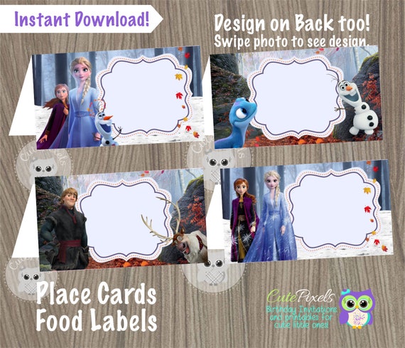 Frozen Place Cards, Frozen Food Labels, Frozen Tent Cards, Frozen Birthday, Disney Frozen, Frozen Party, Frozen Party Décor, Food tents Il_570xn