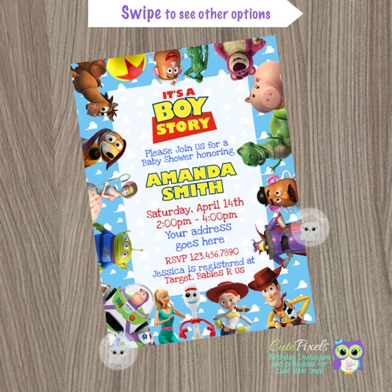Toy Story Baby Shower Invitation, It's a Boy Story, Toy Story Baby Shower, It's a boy shower, Toy Story Diaper Raffle Il_570xn