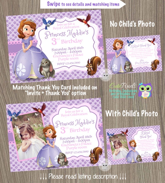 Fetes Occasions Speciales 5 Cartes Invitation Anniversaire Princesse Sofia 02 D Autres Articles En Vente Maison
