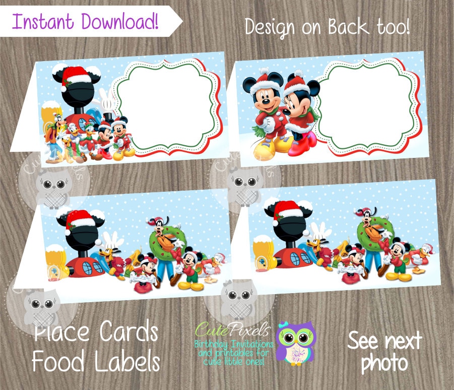 Christmas gift tags Mickey Mouse Tag Personalized Christmas | Etsy