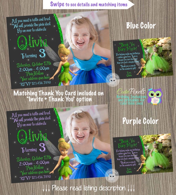 Tinkerbell Invitation, Fairy Invitation, Tinkerbell Birthday, Tinkerbell Party, Disney Fairies, Tinkerbell Fairy, Tinkerbell Fairy Invite Il_570xn