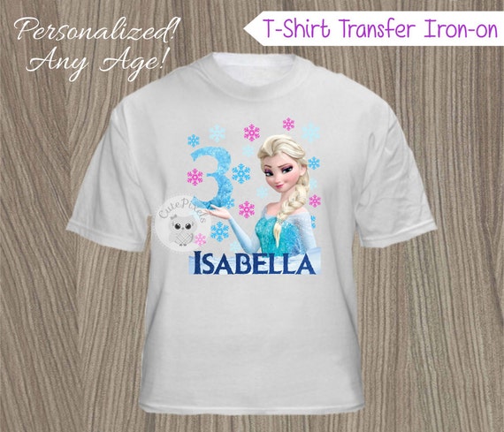 Frozen TShirt Iron-On Transfer, Disney Frozen, Elsa T_Shirt, Frozen Birthday, Frozen Party, Queen Elsa, T-Shirt Decal Il_570xn