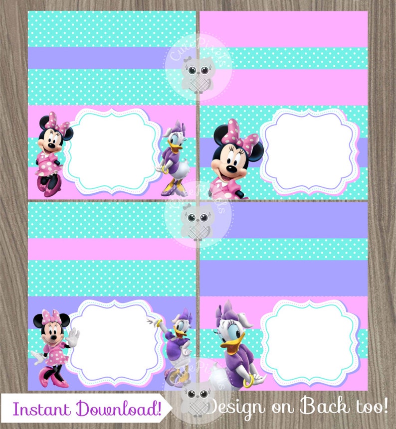 minnie bowtique minnie mouse food label minnie mouse tent card minnie mouse birthday minnie mouse place cards minnie mouse party daisy paper party supplies invitations announcements