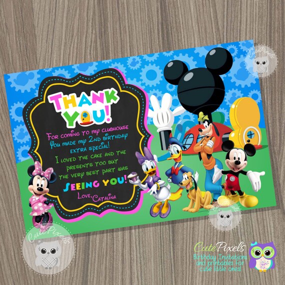 Minnie Mouse Thank You Card, Minnie Mouse Birthday, Mickey Mouse Clubhouse Party, Minnie Mouse, Clubhouse Il_570xn
