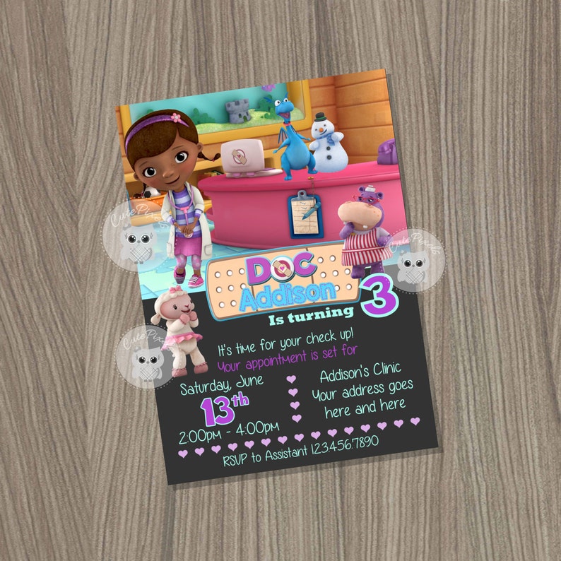 Doc McStuffins Invitation Doc McStuffins Birthday Invitation Etsy