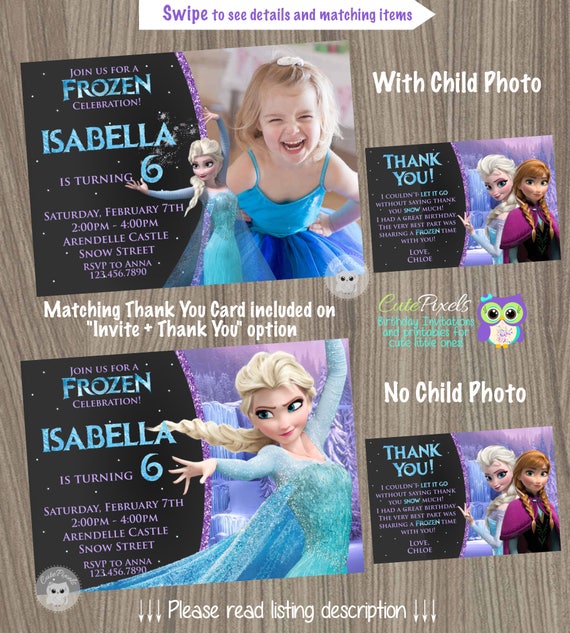 Frozen Birthday Invitation, Disney Frozen, Frozen Invitation, Elsa Invitation, Frozen Birthday, Frozen Party, Frozen Birthday, CutePixels Il_570xn