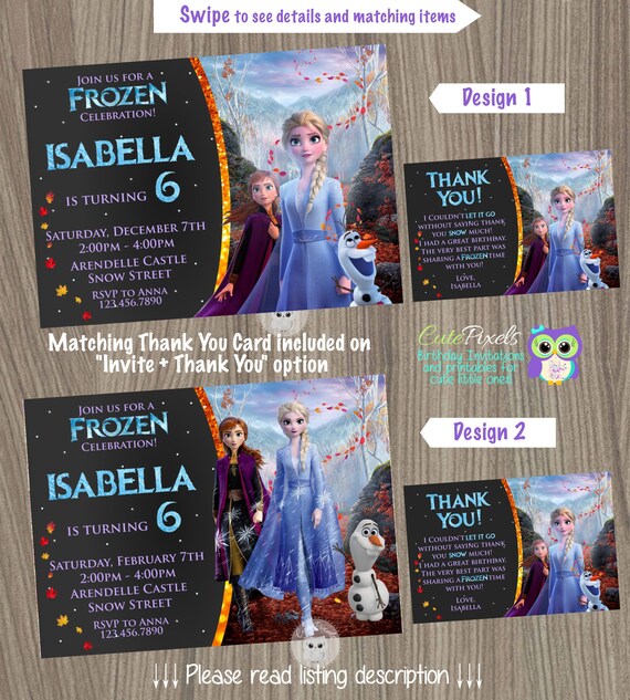 Frozen 2 Invitation, Frozen II Invitation, Frozen Birthday Invitation, Disney Frozen, Elsa Invitation, disney Frozen Invite, Frozen Birthday Il_570xn