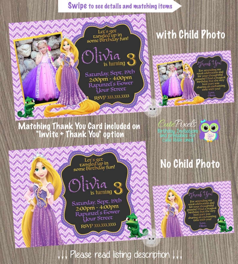 Rapunzel Invitation Tangled Invitation Tangled Birthday Etsy