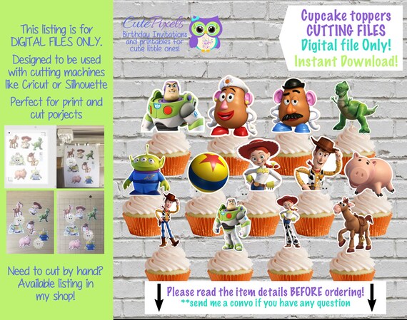 Toy Story SVG Cutting Files, Toy Story Cupcake Toppers, Toy Story Birthday, Toy Story Cutouts, Print and cut files, Cricut, Silhouette Il_570xn