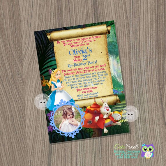 Alice in wonderland Invitation, Alice in wonderland Birthday Party, Alice in wonderland Party, Alice Wonderland Birthday Invitation Il_570xn