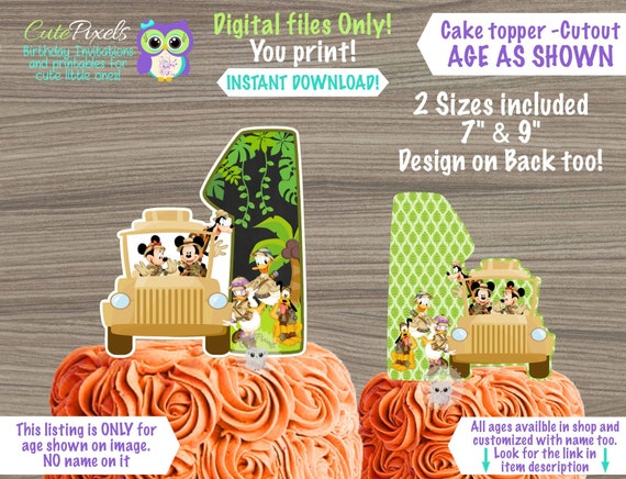 mickey mouse safari cake topper mickey safari centerpiece mickey mickey mouse safari birthday theme