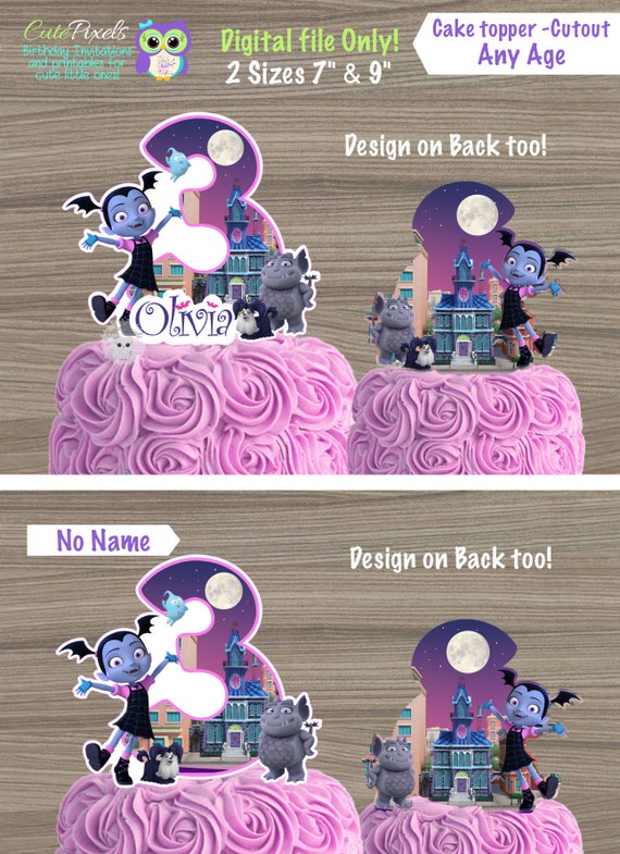 Vampirina Cake Topper, Vampirina Centerpiece, Vampirina Cutouts, Vampirina Birthday, Vampirina Party Decor, Disney Vampirina Il_570xn