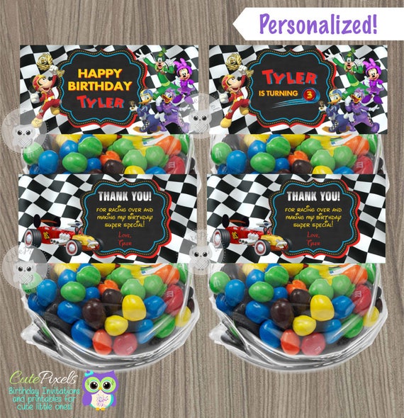 Mickey Mouse Roadster Racers Bag Toppers, Mickey Mouse Roadster Racers, Mickey Mouse Birthday, Mickey Mouse Bag Toppers, Goody Bags Il_570xn