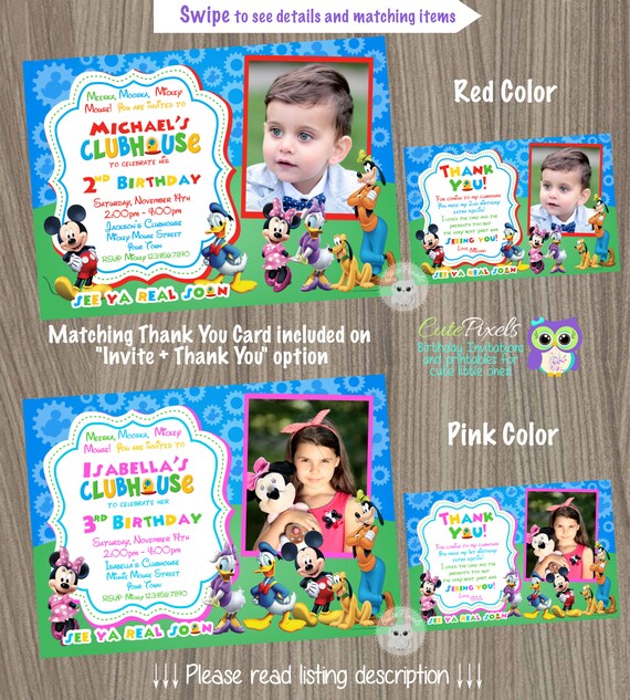 Mickey Mouse Clubhouse Invitation, Mickey Mouse Birthday, Mickey Mouse Clubhouse Party, Mickey Mouse, Clubhouse Birthday, Mickey Birthday Il_570xn