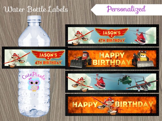 Items similar to Planes Water Bottle Labels, Planes Bottle Labels ...