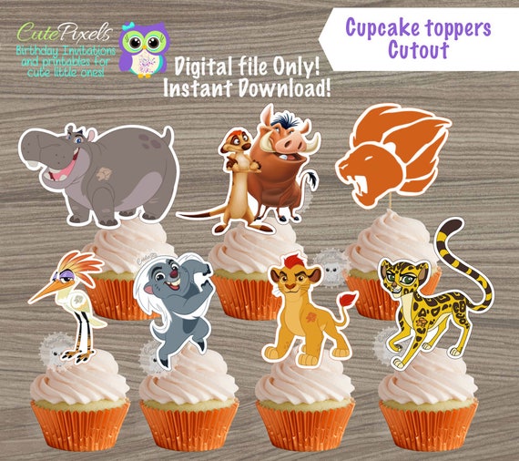Lion Guard cupcake toppers, The Lion Guard Birthday, Kion Topper, The Lion Guard Birthday decor, Cake toppers, Lion guard cut outs, Cutouts Il_570xn