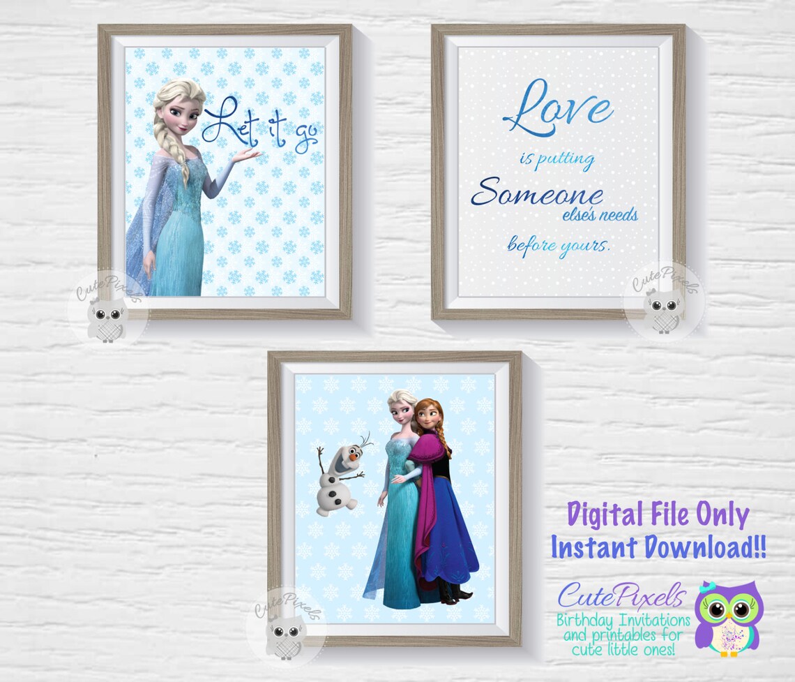 Frozen Wall art print disney frozen Printable wall art Etsy