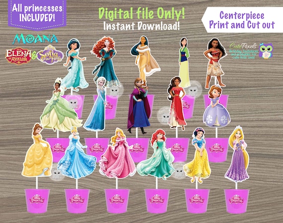 Disney Princess Centerpiece, Disney Princess Birthday, Princess Decor, Disney Princess Cake topper, Princess Party, Princess Birthday Party Il_570xn