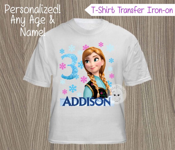 Disney Frozen Birthday Party t Shirt Iron On Transfer Personalized Decal