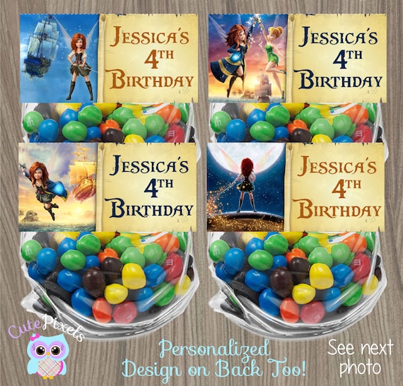 Pirate Fairy Bag Toppers, Bag Toppers, Treat Bags, Pirate Fairy Birthday, Pirate Fairy Party, Tinkerbell Pirate Fairy, Zarina Pirate Fairy Il_570xn