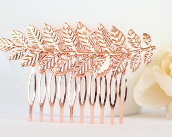 Rose gold wedding hair comb, wedding rose gold head piece, rose gold bridal hair comb, bridesmaid hair comb, rose gold wedding comb