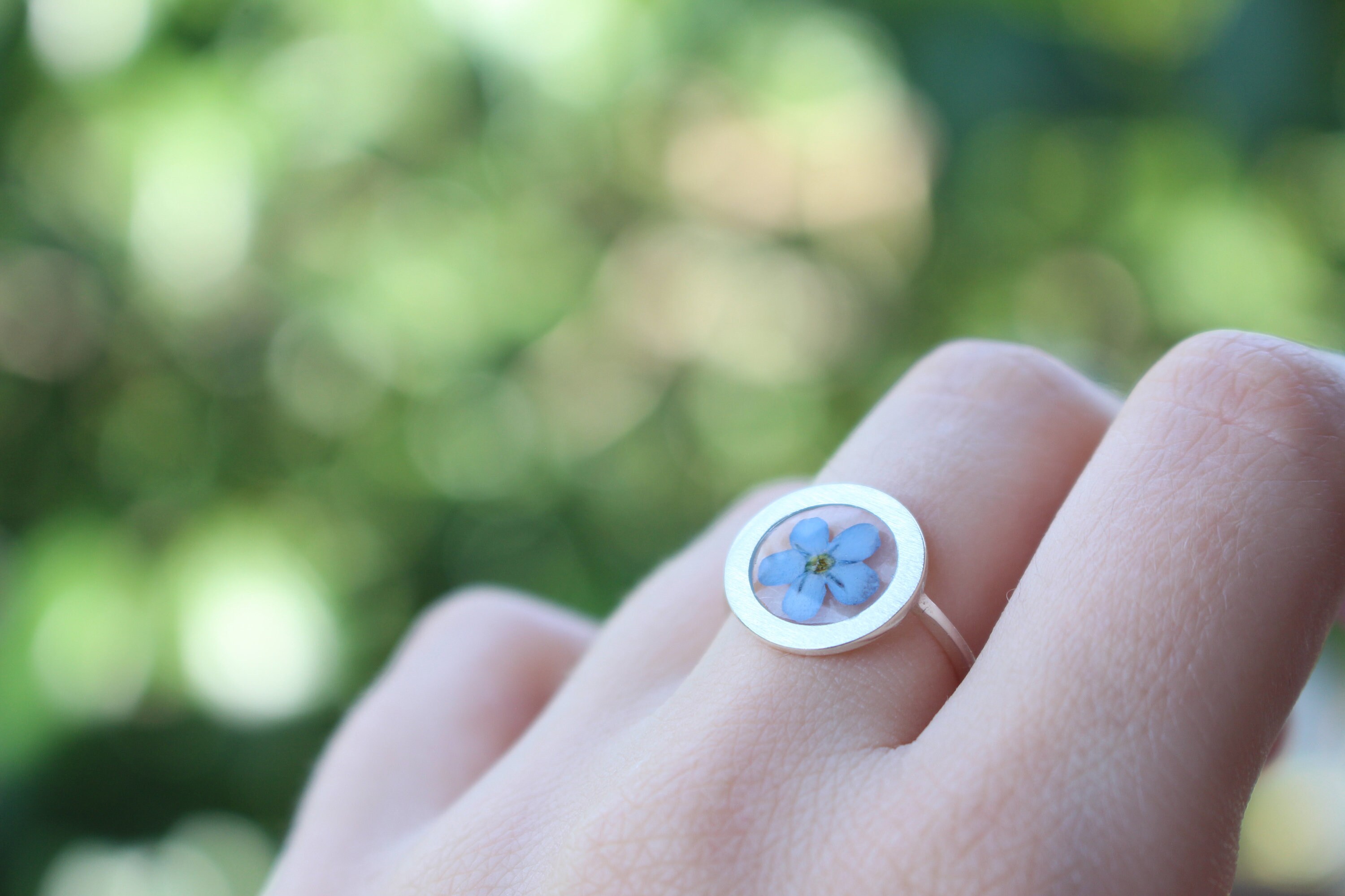 Pressed Flower Ring With Real Me Not Flowers Mothers Etsy