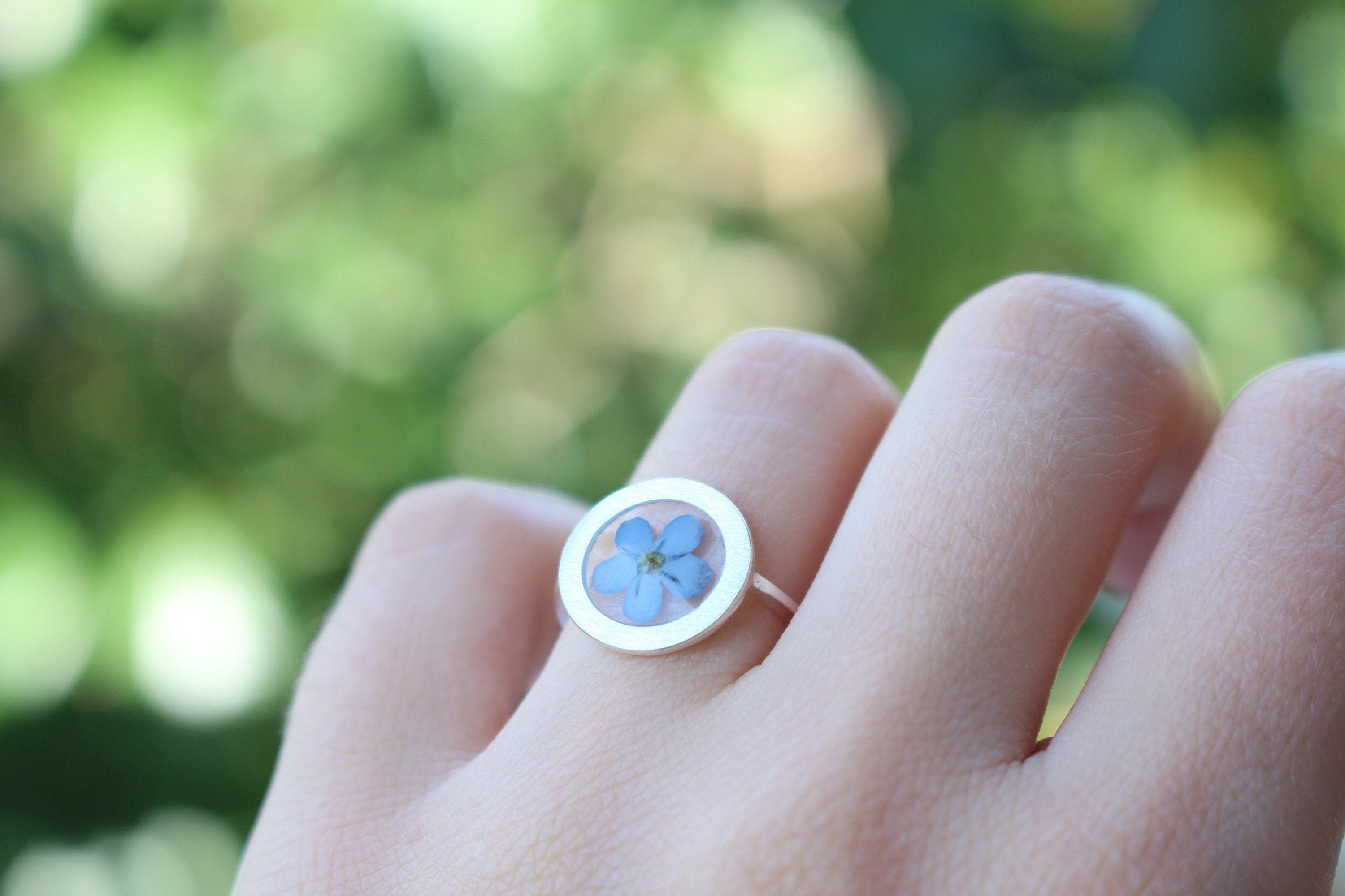 Pressed Flower Ring With Real Me Not Flowers Mothers Etsy