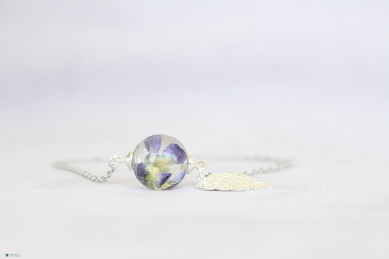 flower mini bracelet Real violet bracelet teenage girl bracelet gifts delicate bracelets tiny bracelet with flowers real violet flowers