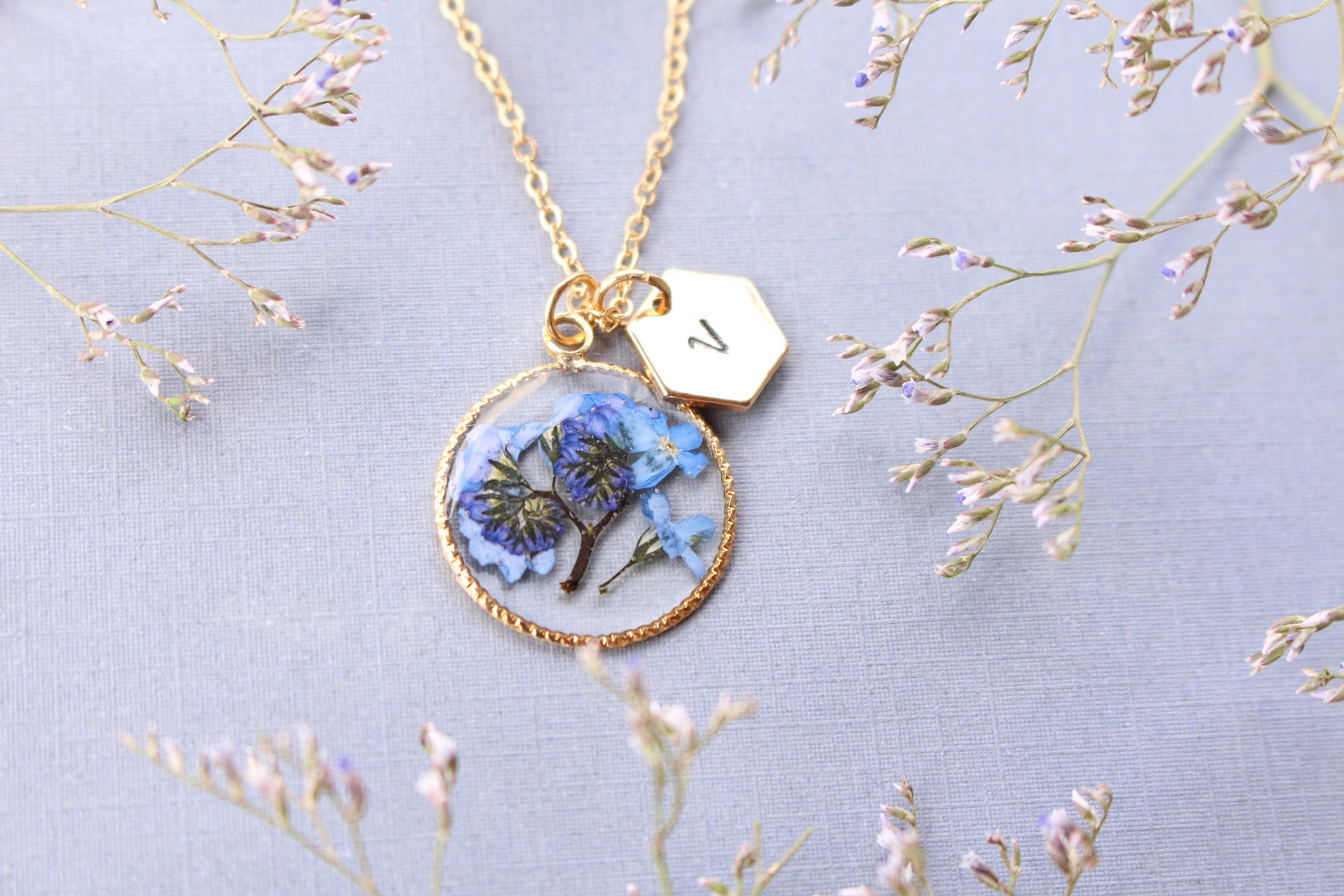 GOLD FORGET ME NOT CHARM NECKLACE