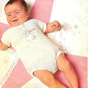 9855 Baby&#39;s Romper Pak Origineel Vintage Breipatroon Direct downloaden