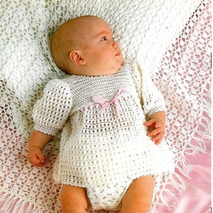 360 Baby Knitted Layette, Crochet Dress & Shawl also Premature/Preemie Sizes  Original 8 Page Vintage Pattern PDF Instant Download