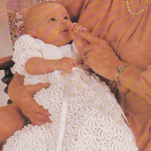 T21 BABY CHRISTENING/Blessing Gown & Dress Vintage Crochet Pattern PDF Download.