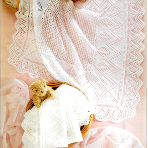 CLASSIC BABY Shawl/Blanket/Pram Cover/Afghan Knitting Pattern PDF Download