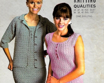 LISTER N1899 Ladies Dress & Jacket Original Collectable Vintage Crochet Pattern