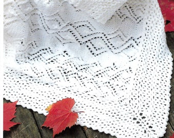 DIAMOND LACE Baby Heirloom/Keepsake Shawl Knitting Pattern PDF Download