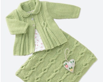 4941 CUTE BABY/Child's Coat & Blanket Set/ Baby Shower Gift/ Child's Outfit New Knitting Pattern Download