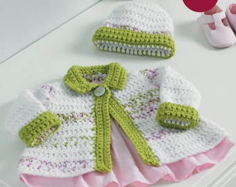 5233 Baby/Child's Set Jacket & Hat New Crochet Pattern Instant Download