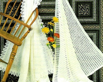 13050 Beautiful Baby's Lace Shawls Original Vintage Knitting Pattern PDF Download