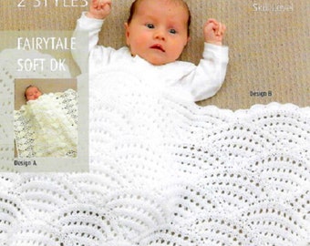 3919 BABY SHAWLS/ Pram Covers/Lace Cot Covers Brand New Knitting/Crochet Pattern PDF  Download