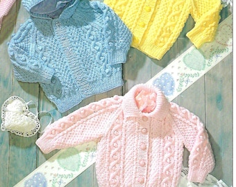 BABY JACKETS/Cardigans / Children's Cardigans Aran Knitting Pattern PDF Download