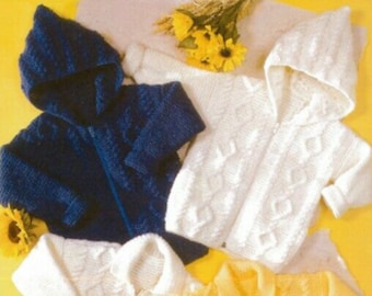 7200 Baby Aran Jackets/Cardigans Maglia Modello Download Immediato