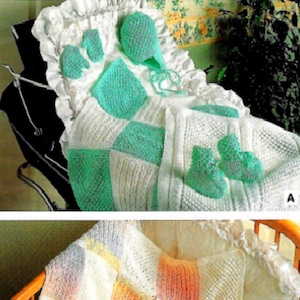 VINTAGE BABY Blankets Pram & Cot Sets Original Vintage Knitting Pattern Download
