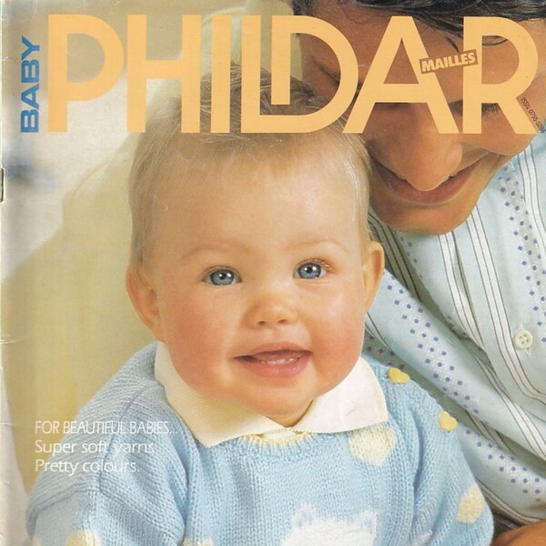 PHILDAR No 151 BEAUTIFUL BABIES Original vintage Knitting Baby to Toddler Book