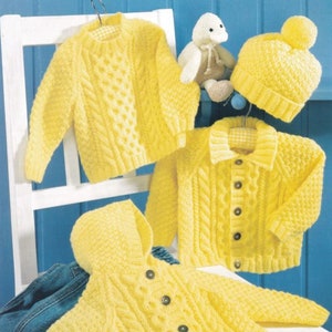 COSY CHILD Knits/Baby Knits/ Sweater, Jackets & Hat/Cosy Outfit Knitting Pattern PDF Download