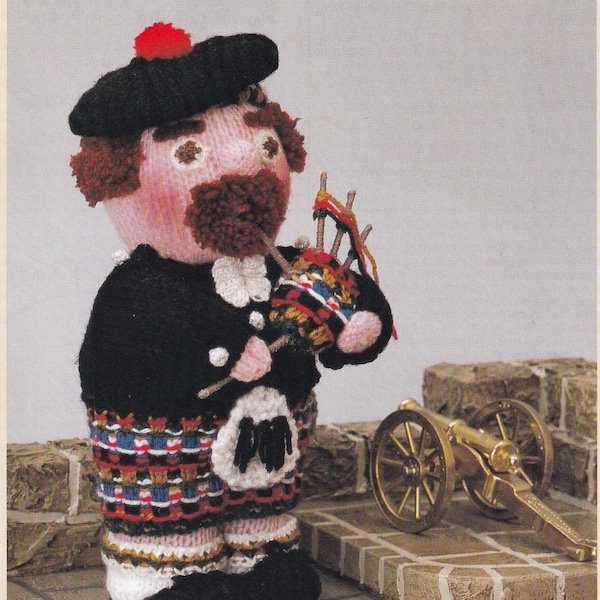 CUTE  SCOTSMAN 12" Toy / Collectable Toys/Child Gift Knitting Pattern PDF Digital Download