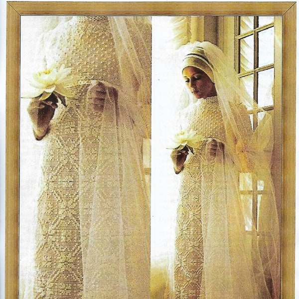VINTAGE BRIDE Heirloom Lace Wedding Gown/Retro Dress/Wedding Dress  Crochet Pattern PDF Download