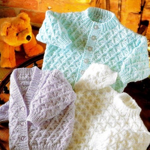 BABY CARDIGANS & Sweater/Cosy Woollies/Baby Gift/ Knitting Pattern PDF Download