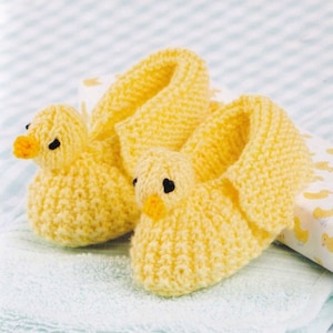 BABY DUCKLING Bootees/Cute Baby Shoes/Baby Booties/Baby Shower Gift/ New Baby Gift Knitting Pattern PDF Download